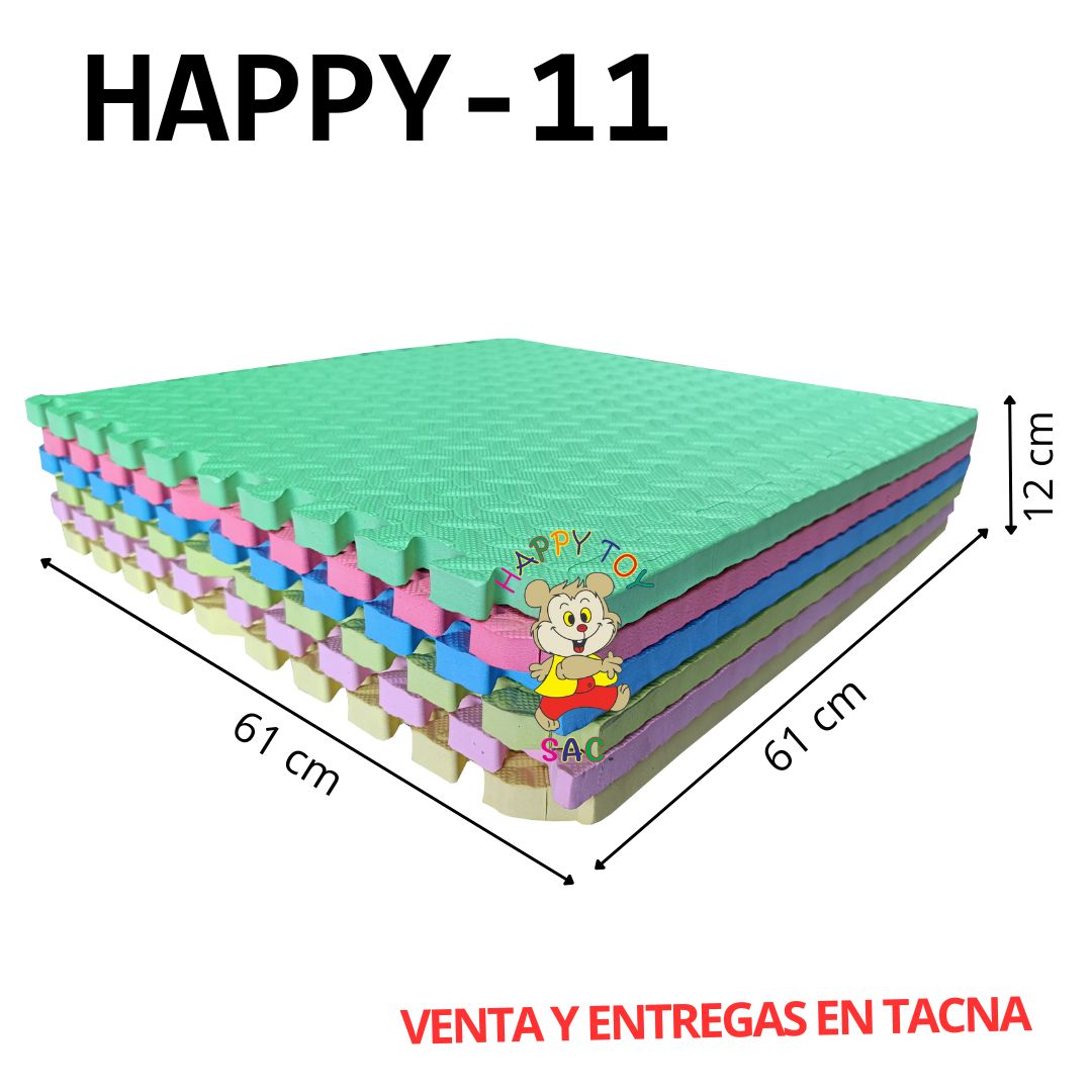 PISO GOMA EVA POR 6 PIEZAS 61 X 61 X 2 CM