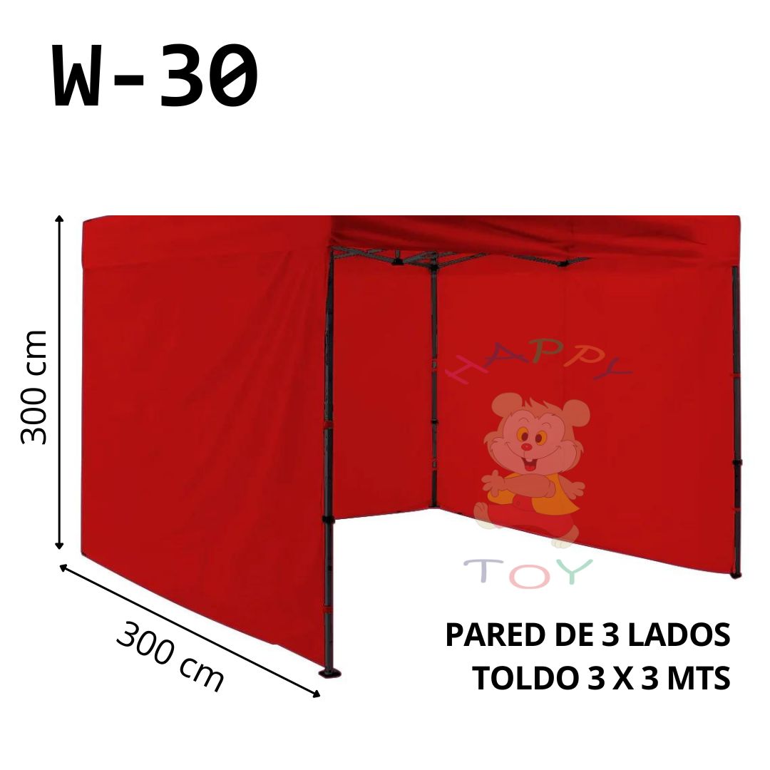 REPUESTO PARED TOLDO DE 3 X3 MTS - 3 LADOS