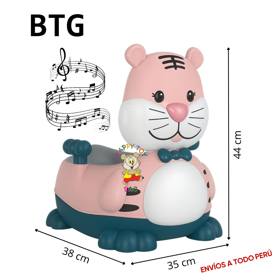 BACIN MUSICAL DISEÑO TIGRE  35 X 38 X 44CM 